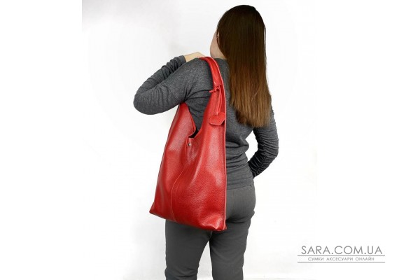 Сумка женская "Линда" натуральная кожа, красная флотарь