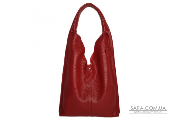 Сумка женская "Линда" натуральная кожа, красная флотарь