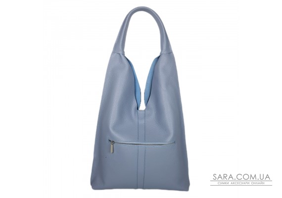 Сумка женская "Линда" натуральная кожа, голубая флотарь