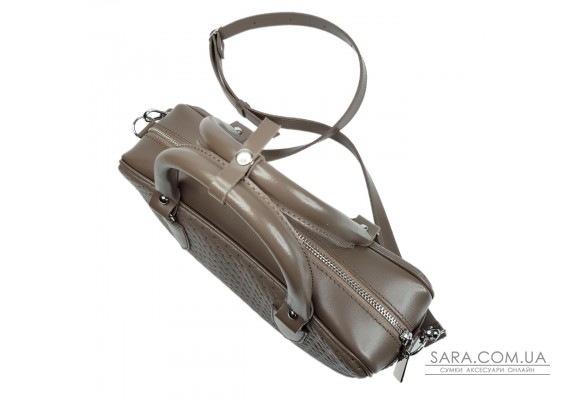 Сумка женская "Бриджит" натуральная кожа, цвет бежевая (капучино) ,тиснение венетто