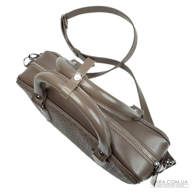 Сумка женская "Бриджит" натуральная кожа, цвет бежевая (капучино) ,тиснение венетто Сумка женская "Бриджит" натуральная кожа, цвет бежевая (капучино) ,тиснение венетто