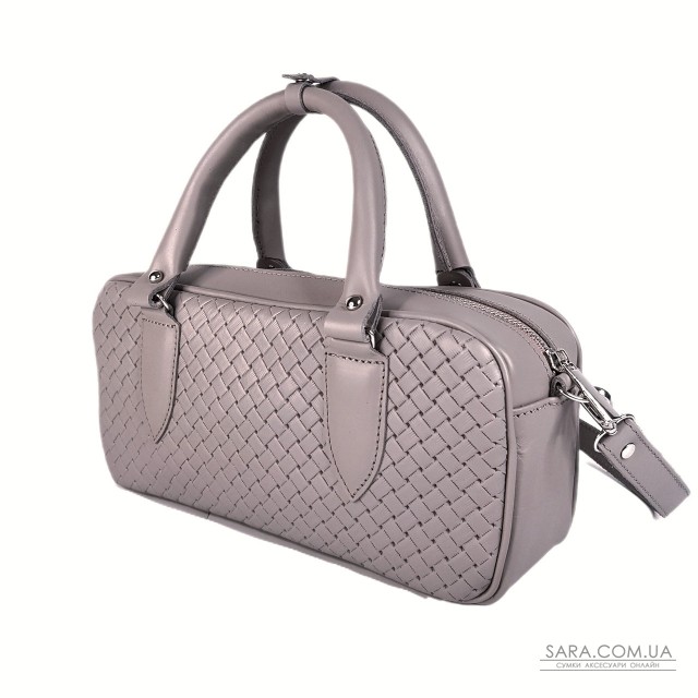 Сумка женская "Бриджит" натуральная кожа, цвет серо-сиреневая ,тиснение венетто Сумка женская "Бриджит" натуральная кожа, цвет серо-сиреневая ,тиснение венетто