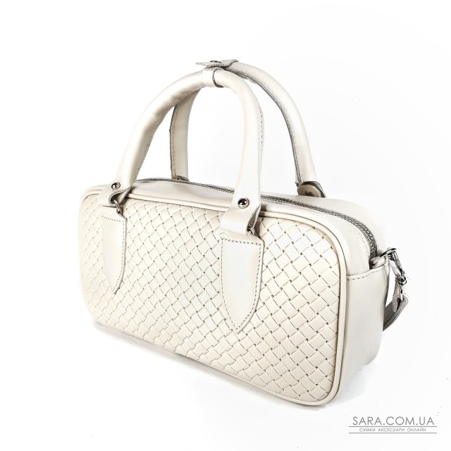 Сумка женская "Бриджит" натуральная кожа, цвет слоновая кость ,тиснение венетто Сумка женская "Бриджит" натуральная кожа, цвет слоновая кость ,тиснение венетто
