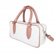Сумка женская "Бриджит" натуральная кожа, цвет белая/розовый