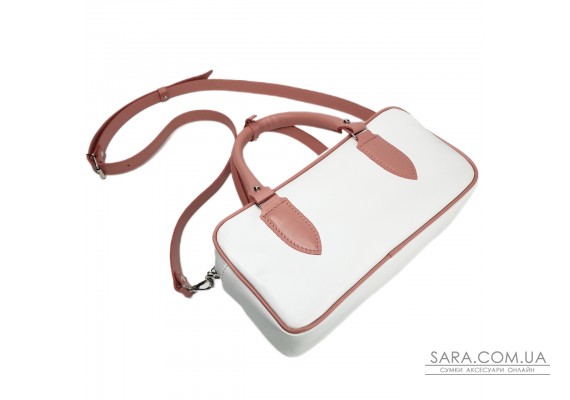 Сумка женская "Бриджит" натуральная кожа, цвет белая/розовый