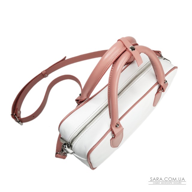 Сумка женская "Бриджит" натуральная кожа, цвет белая/розовый Сумка женская "Бриджит" натуральная кожа, цвет белая/розовый