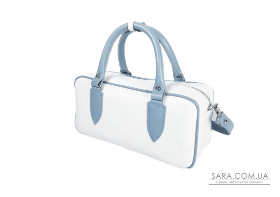 Сумка женская "Бриджит" натуральная кожа, цвет белая/голубой