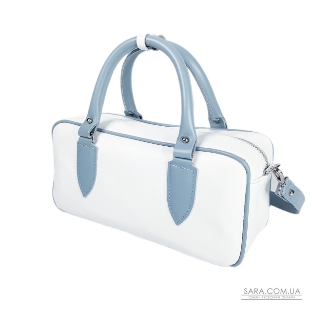Сумка женская "Бриджит" натуральная кожа, цвет белая/голубой Сумка женская "Бриджит" натуральная кожа, цвет белая/голубой