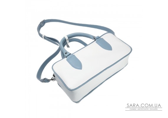 Сумка женская "Бриджит" натуральная кожа, цвет белая/голубой