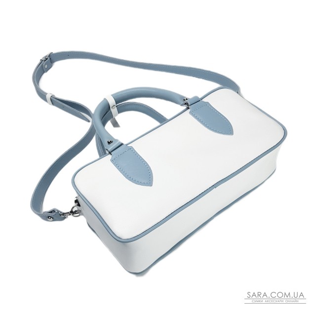 Сумка женская "Бриджит" натуральная кожа, цвет белая/голубой Сумка женская "Бриджит" натуральная кожа, цвет белая/голубой
