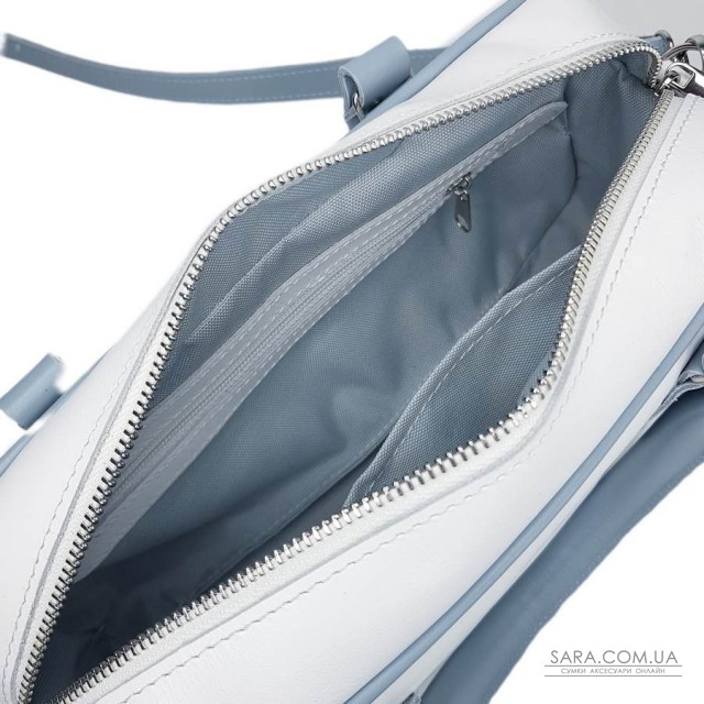 Сумка женская "Бриджит" натуральная кожа, цвет белая/голубой Сумка женская "Бриджит" натуральная кожа, цвет белая/голубой