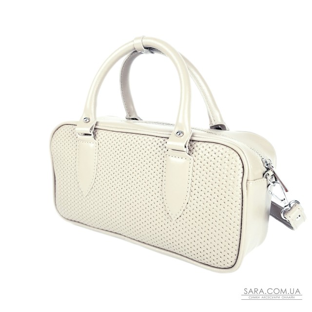 Сумка женская "Бриджит" натуральная кожа, цвет слоновая кость ,тиснение плетенка Сумка женская "Бриджит" натуральная кожа, цвет слоновая кость ,тиснение плетенка