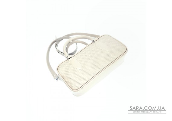 Сумка женская "Бриджит" натуральная кожа, цвет слоновая кость ,тиснение плетенка