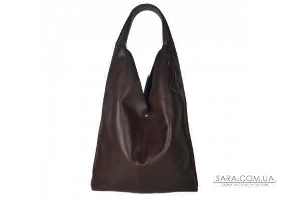 Сумка женская "Линда" натуральная кожа, коричевая (шоколад)  гладкая