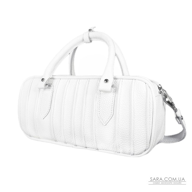 Сумка женская "Бриджит" натуральная кожа, белая ,тиснение флотарь Сумка женская "Бриджит" натуральная кожа, белая ,тиснение флотарь