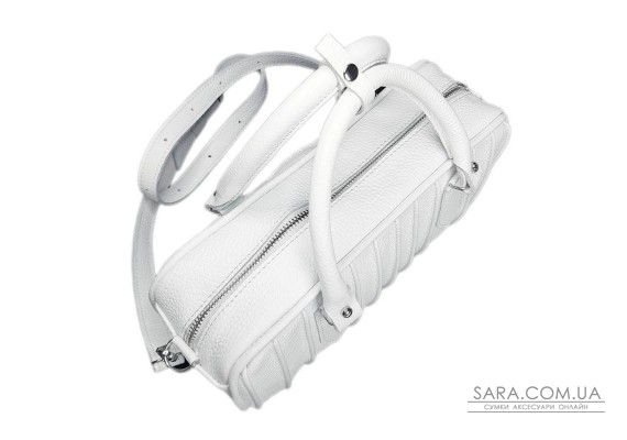 Сумка женская "Бриджит" натуральная кожа, белая ,тиснение флотарь