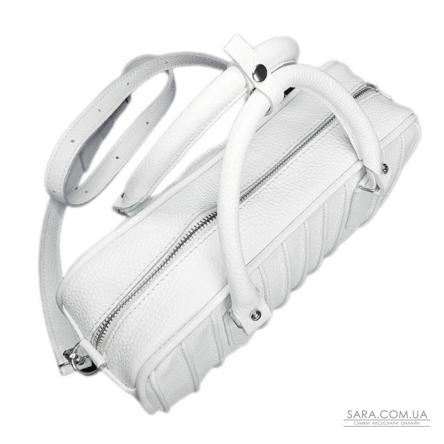 Сумка женская "Бриджит" натуральная кожа, белая ,тиснение флотарь Сумка женская "Бриджит" натуральная кожа, белая ,тиснение флотарь