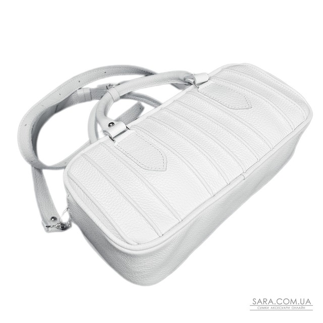 Сумка женская "Бриджит" натуральная кожа, белая ,тиснение флотарь Сумка женская "Бриджит" натуральная кожа, белая ,тиснение флотарь