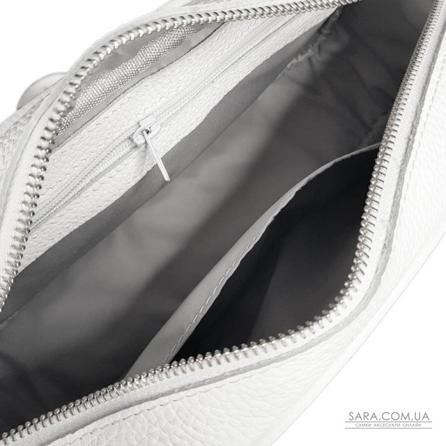 Сумка женская "Бриджит" натуральная кожа, белая ,тиснение флотарь Сумка женская "Бриджит" натуральная кожа, белая ,тиснение флотарь