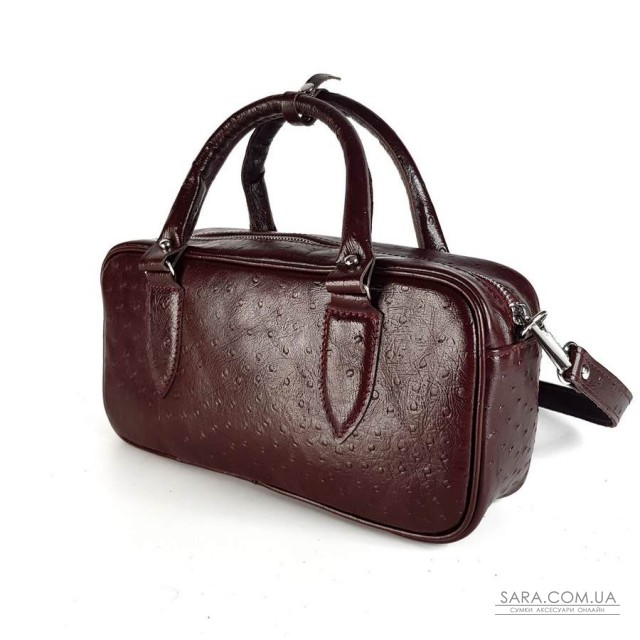 Сумка женская "Бриджит" натуральная кожа страуса (тиснение),бургунди Сумка женская "Бриджит" натуральная кожа страуса (тиснение),бургунди