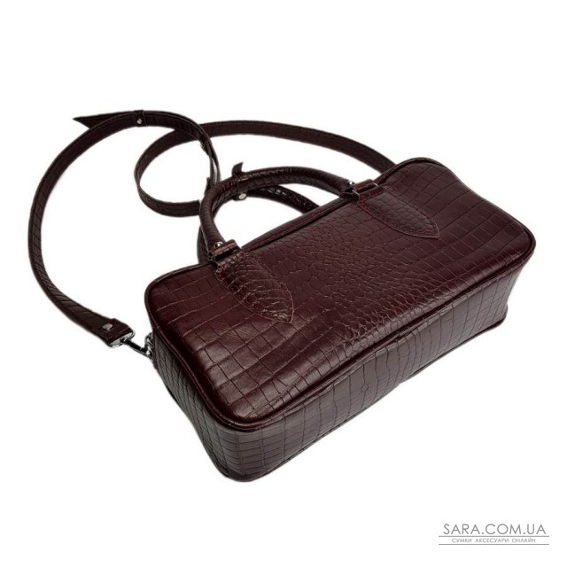 Сумка женская "Бриджит" натуральная кожа, бургунди,тиснение под крокодил Сумка женская "Бриджит" натуральная кожа, бургунди,тиснение под крокодил