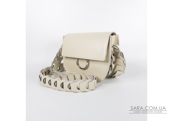 Сумка жіноча "Рута" натуральна шкіра, слонова кістка, матова