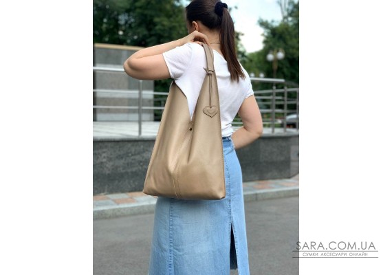 Сумка женская "Линда" натуральная кожа, латте  флотарь