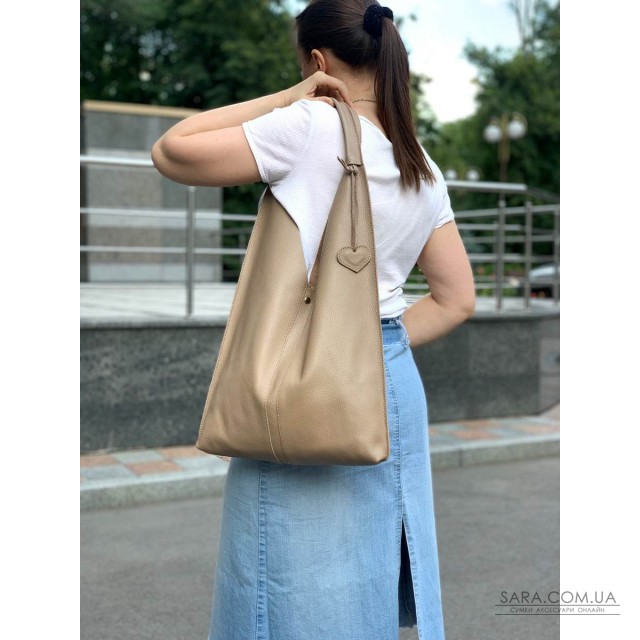 Сумка женская "Линда" натуральная кожа, латте  флотарь Сумка женская "Линда" натуральная кожа, латте  флотарь