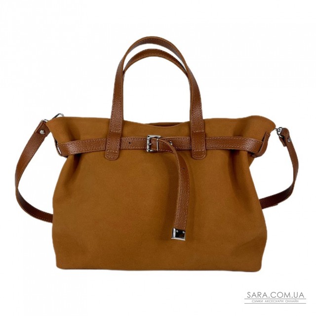 Сумка женская "Хлоя-плюс" натуральная кожа, рыжая флотарь/замш Сумка женская "Хлоя-плюс" натуральная кожа, рыжая флотарь/замш