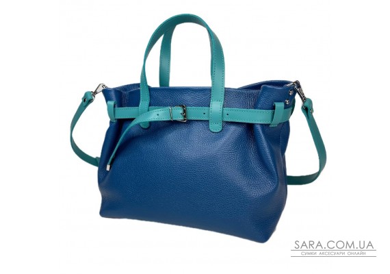 Сумка женская "Хлоя-плюс" натуральная кожа, синий флотарь