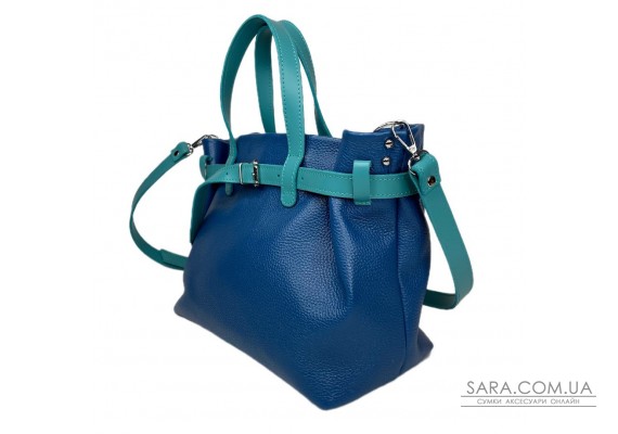 Сумка женская "Хлоя-плюс" натуральная кожа, синий флотарь