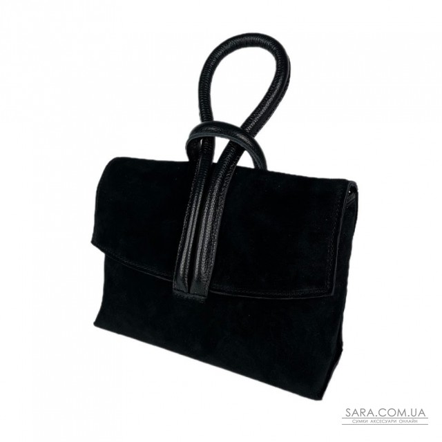 Сумка жіноча "Нота" натуральна шкіра, чорний ,замша Сумка жіноча "Нота" натуральна шкіра, чорний ,замша