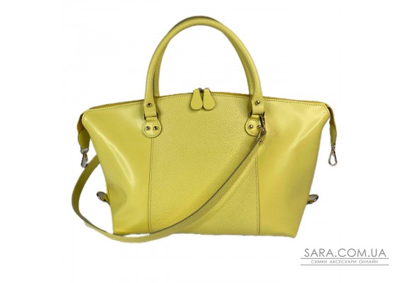 Сумка жіноча "Верона" натуральна шкіра,жовта з тиснення перли