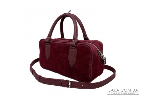 Сумка женская "Бриджит" натуральная кожа, бордова замш