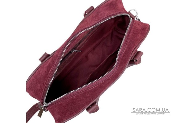 Сумка женская "Бриджит" натуральная кожа, бордова замш