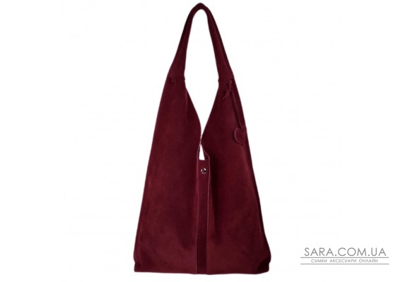 Сумка женская "Линда" натуральная кожа, бургунди  замш