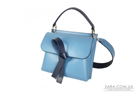 Сумка жіноча "Одрі" натуральна шкіра, блакитна