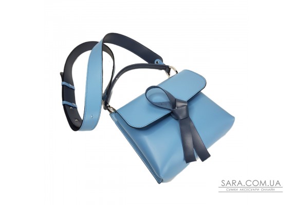 Сумка жіноча "Одрі" натуральна шкіра, блакитна