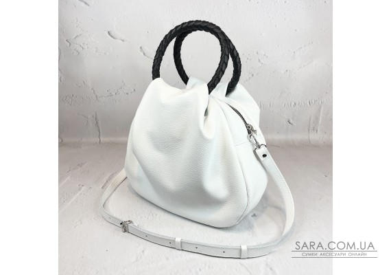 Сумка жіноча "Юта" натуральна шкіра, біла флотар