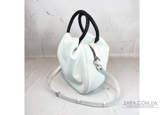 Сумка жіноча "Юта" натуральна шкіра, біла флотар