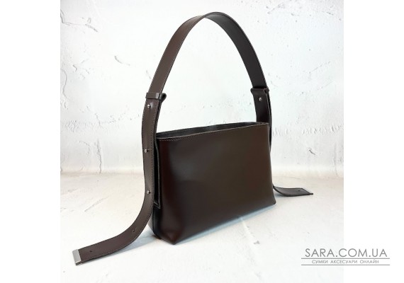 Сумка жіноча "Демі" натуральна шкіра,коричнева(шоколад) матова