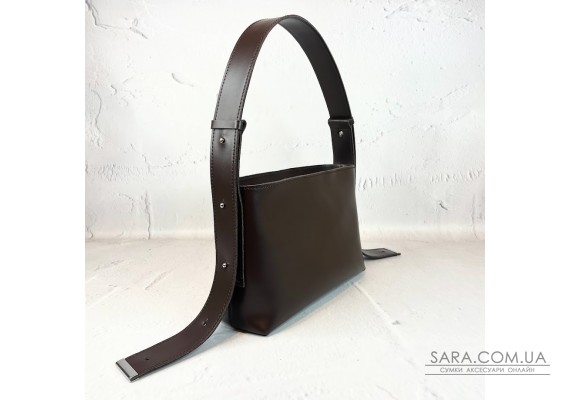 Сумка жіноча "Демі" натуральна шкіра,коричнева(шоколад) матова
