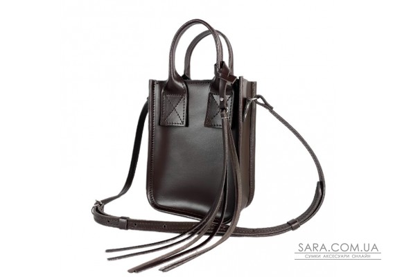 Сумка жіноча "Амелі"" натуральна шкіра, темно-коричнева матова