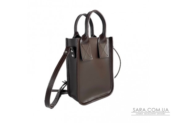 Сумка жіноча "Амелі"" натуральна шкіра, темно-коричнева матова