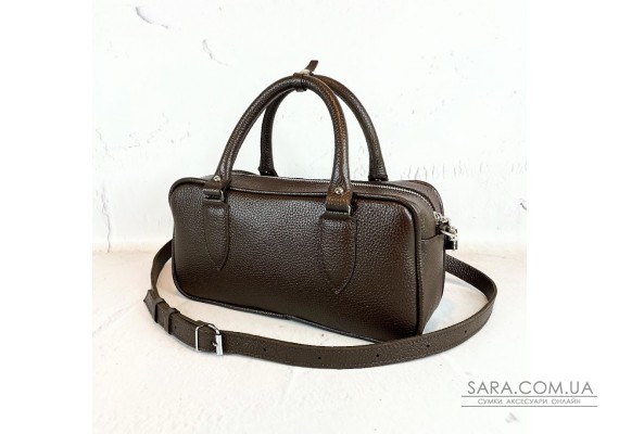 Сумка женская "Бриджит" натуральная кожа, коричневая ,тиснение флотарь