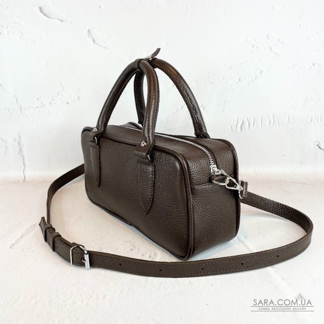 Сумка женская "Бриджит" натуральная кожа, коричневая ,тиснение флотарь Сумка женская "Бриджит" натуральная кожа, коричневая ,тиснение флотарь