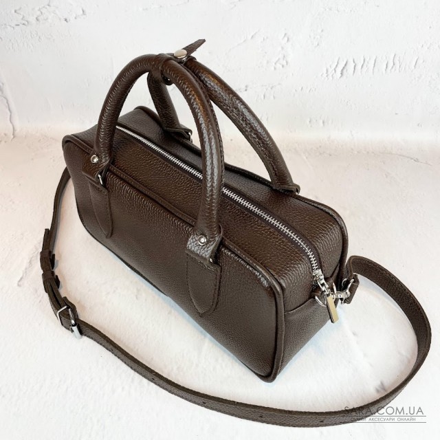 Сумка женская "Бриджит" натуральная кожа, коричневая ,тиснение флотарь Сумка женская "Бриджит" натуральная кожа, коричневая ,тиснение флотарь