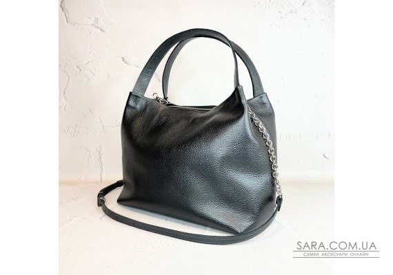 Сумка жіноча "Жаклін-плюс" натуральна шкіра, сірий металік флотар