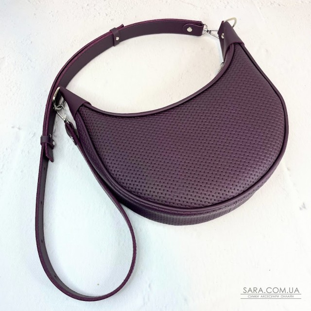 Сумка женская "Селена" натуральная кожа , фиолетовая (баклажвн) с тиснением под рептилию Сумка женская "Селена" натуральная кожа , фиолетовая (баклажвн) с тиснением под рептилию
