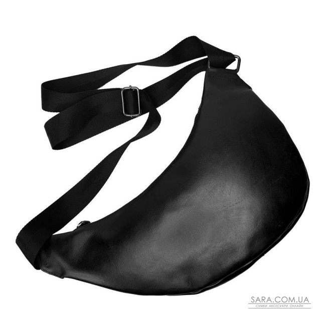 Сумка-бананка чоловіча "Вікінг" натуральна шкіра, чорний матова Сумка-бананка чоловіча "Вікінг" натуральна шкіра, чорний матова